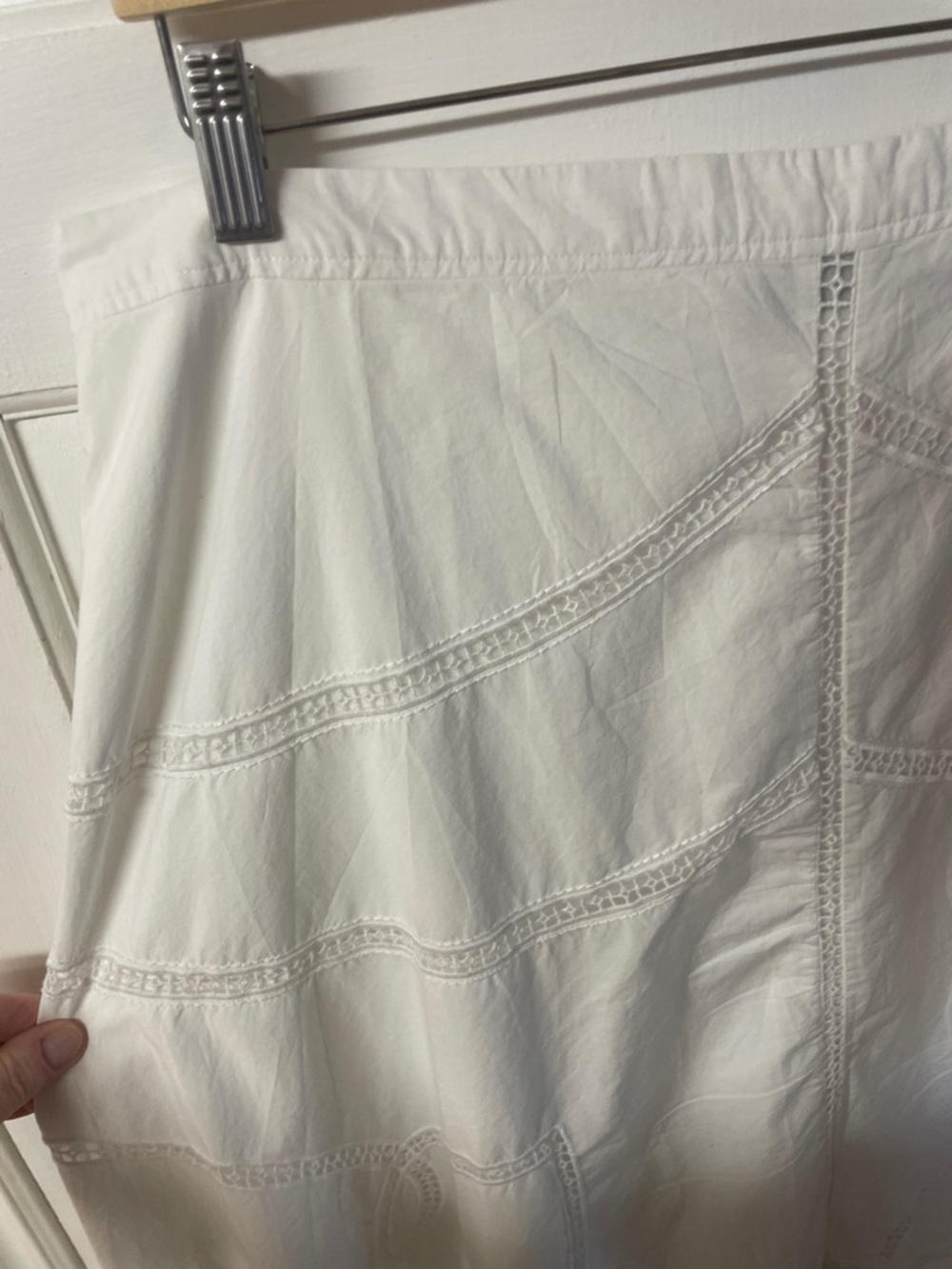 Vineyard Vines lined white cotton crochet design maxi skirt women’s size XL - Picture 3 of 14